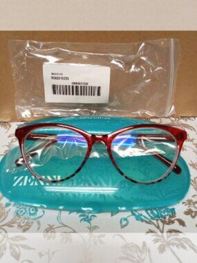Zenni +2.50 Red Reading Glasses With Hard Case